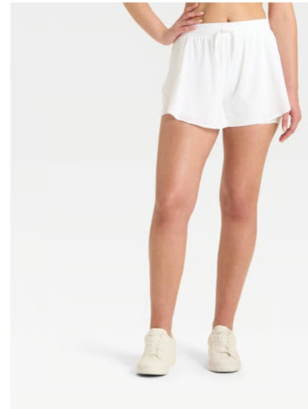 Girls White Elastic-Waist Casual Flutter Skort Size 8